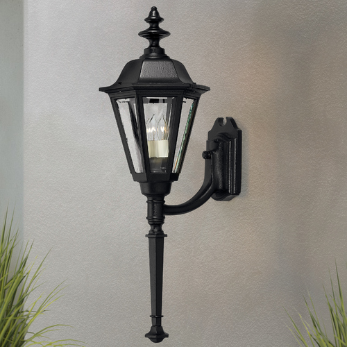 Hinkley Outdoor Wall Light with Clear Glass in Black by Hinkley Lighting 1440BK