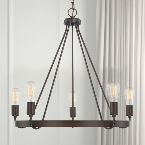 Tanner 5-Light Chandelier in Bronze by HomePlace