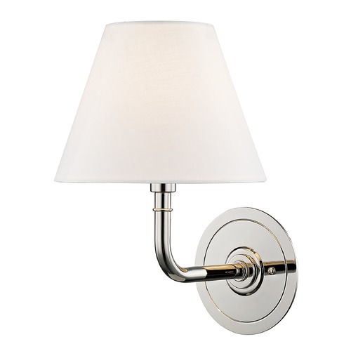 Hudson Valley Lighting Signature No. 1 Wall Sconce in Polished Nickel by Hudson Valley Lighting MDS600-PN