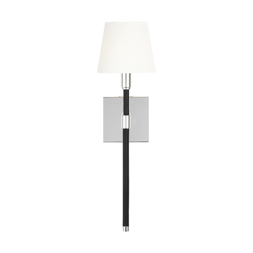 Lauren Ralph Lauren Katie Polished Nickel & Black Leather Sconce by Visual Comfort Studio