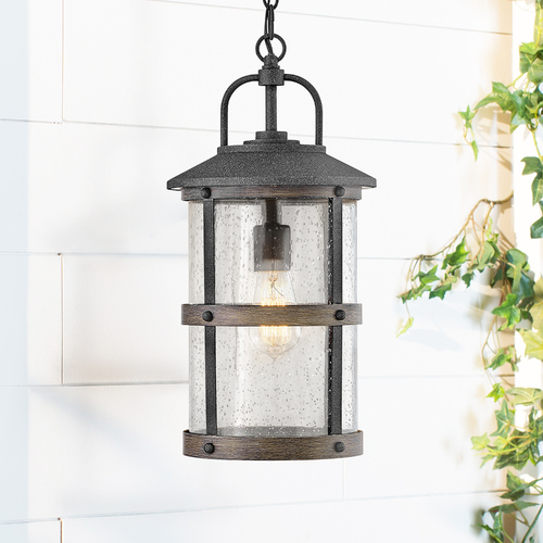 Lakehouse 9-Inch Wide Aged Zinc LED Outdoor Hanging Light by Hinkley Lighting