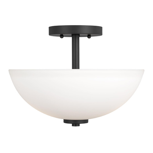 Generation Lighting Oslo 2-Light Convertible Semi-Flush in Black by Generation Lighting 77160-112