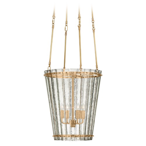 Visual Comfort Signature Collection Carrier & Company Brass 4-Light Tall Chandelier by Visual Comfort Signature S5652HABAM
