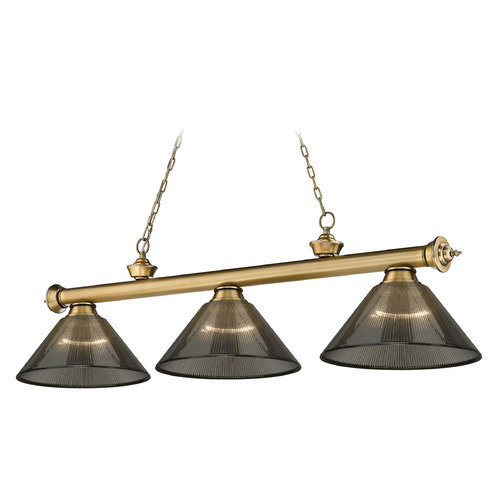 Z-Lite Cordon Rubbed Brass Billiard Light by Z-Lite 2306-3RB-ARS