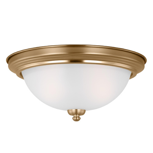 Generation Lighting Geary 12.50-Inch Satin Brass Flush Mount by Generation Lighting 77064-848