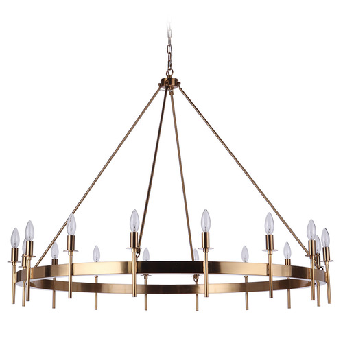 Larrson Satin Brass Chandelier by Craftmade Lighting
