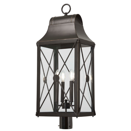 De Luz Oil Rubbed Bronze & Gold Post Light by Minka Lavery