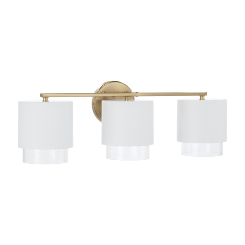Capital Lighting Capital Lighting Weller Matte Brass and White Bathroom Light 153031RE-549
