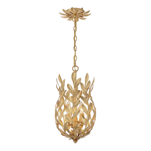 Broche 3-Light Mini Pendant in Antique Gold by Crystorama Lighting