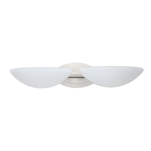 Besa Lighting Bathroom Light White Glass Satin Nickel by Besa Lighting 2WM-231807-SN