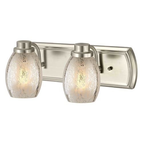 Design Classics Lighting Industrial Mercury Glass 2-Light Bath Vanity Light in Satin Nickel 1202-09 GL1034-MER