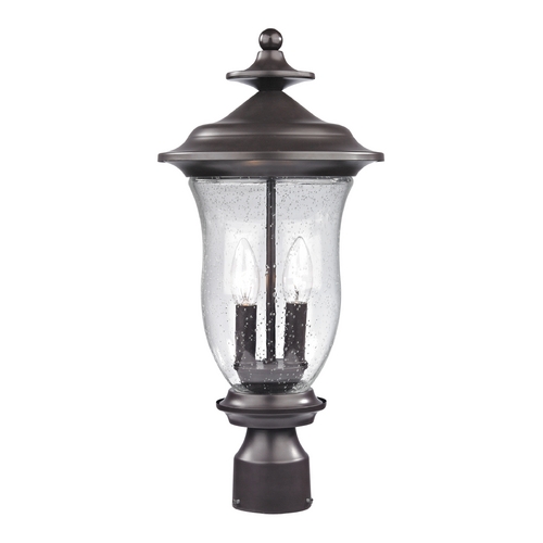 Elk Lighting Seeded Glass Post Light Oil Rubbed Bronze Elk Lighting 8002EP/75