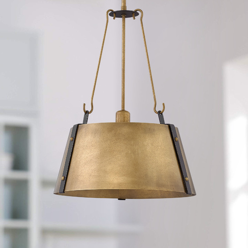 Hinkley Cartwright 15.25-Inch Pendant in Rustic Brass by Hinkley Lighting 3394RS