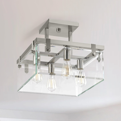 Glayse Brushed Nickel Semi-Flush Mount by Progress Lighting