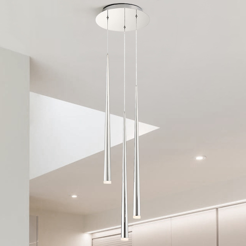 Cascade 3-Light LED Pendant in Polished Nickel by Modern Forms