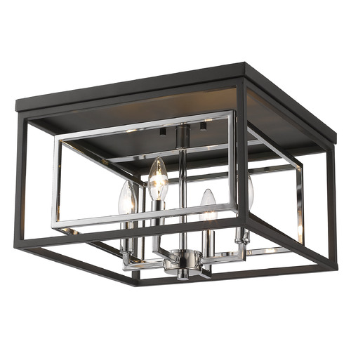 Z-Lite Euclid Chrome & Matte Black Flush Mount by Z-Lite 457F-CH-MB