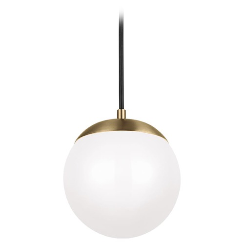 Leo 8-Inch LED Pendant in Satin Brass 3000K by Visual Comfort Studio