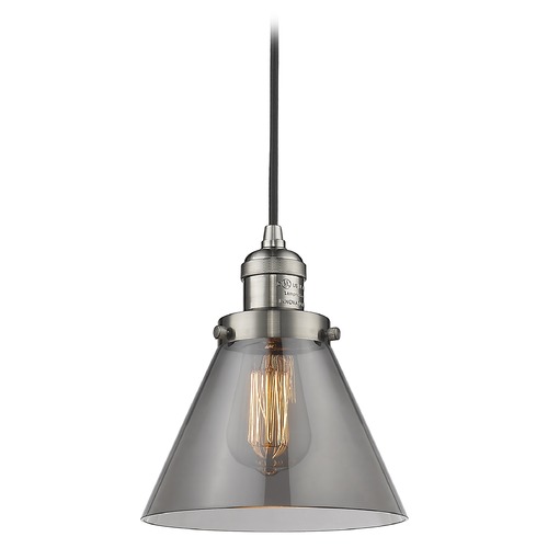 Large Cone Brushed Satin Nickel Mini Pendant by Innovations Lighting