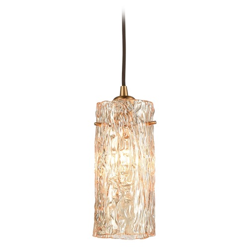 Elk Lighting Elk Lighting Roubaix Satin Brass Mini-Pendant Light with Cylindrical Shade 60235/1