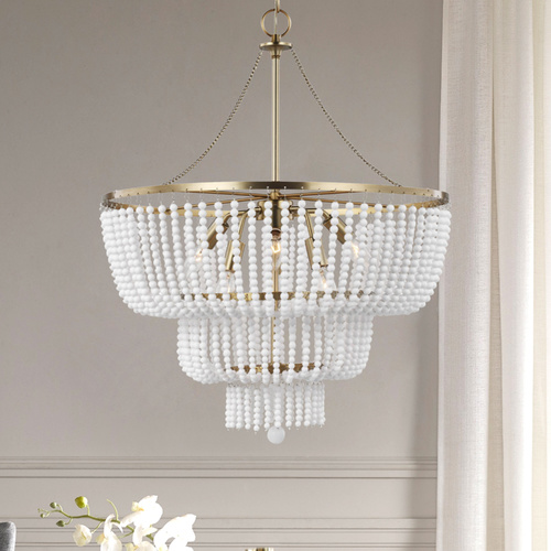 Jackie 22-Inch Satin Brass Chandelier by Visual Comfort Studio