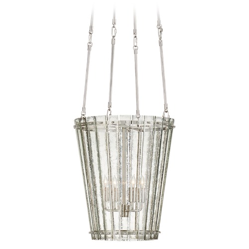 Visual Comfort Signature Collection Carrier & Company Cadence Tall Chandelier in Nickel by Visual Comfort Signature S5652PNAM