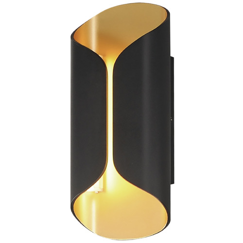 ET2 Lighting Folio Black & Gold LED Outdoor Wall Light by ET2 Lighting E30152-BKGLD