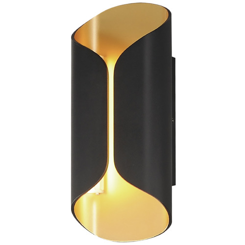 Folio Black & Gold LED Outdoor Wall Light by ET2 Lighting
