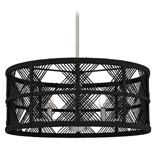 Quoizel Lighting Axford Antique Nickel Pendant Light with Drum Shade