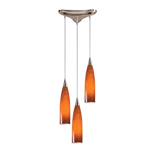 Elk Lighting Modern Multi-Light Pendant Light with Art Glass and 3-Lights 501-3ES