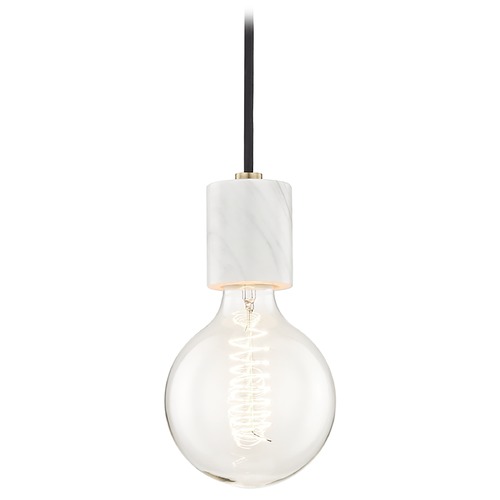 Mitzi by Hudson Valley Asime Mini Pendant in Brass by Mitzi by Hudson Valley H120701-AGB