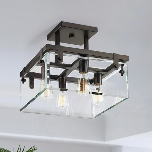 Glayse Antique Bronze Semi-Flush Mount by Progress Lighting