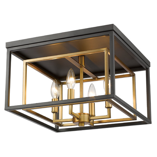 Euclid Olde Brass & Bronze Flush Mount by Z-Lite