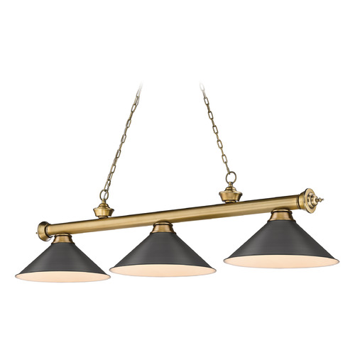 Z-Lite Cordon Rubbed Brass Billiard Light by Z-Lite 2306-3RB-BRZ15