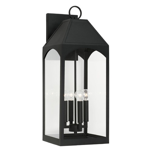 Burton 26.25-Inch Outdoor Wall Lantern in Black by Capital Lighting