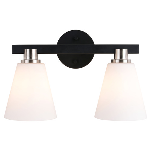 Vaxcel Lighting Vermont Matte Black & Satin Nickel Bathroom Light
