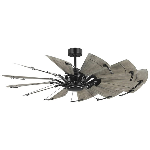 Progress Lighting Progress Lighting Springer Ii Matte Black Ceiling Fan Without Light P250098-31M