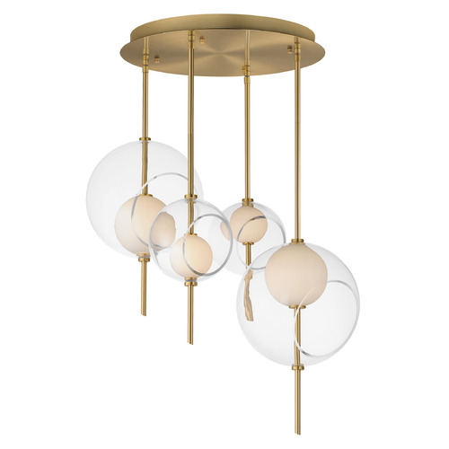Martini Natural Aged Brass LED Multi-Light Pendant by ET2 Lighting