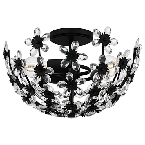 Quoizel Lighting Rosemary Matte Black Semi-Flushmount Light