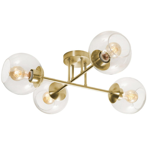 Afx Lighting Jamie Satin Brass Semi-Flushmount Light