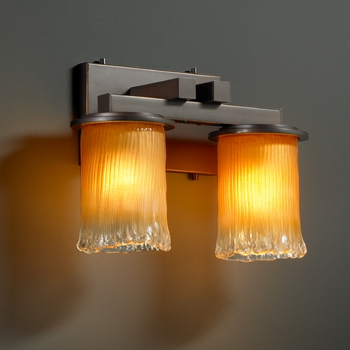 Justice Design Group Justice Design Group Veneto Luce Collection Dark Bronze Bathroom Light GLA-8772-16-GLDC-DBRZ