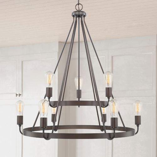 HomePlace by Capital Lighting Tanner 9-Light Chandelier in Bronze 420091BZ