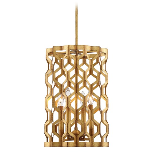 Coronade Pandora Gold Leaf Pendant by Metropolitan Lighting