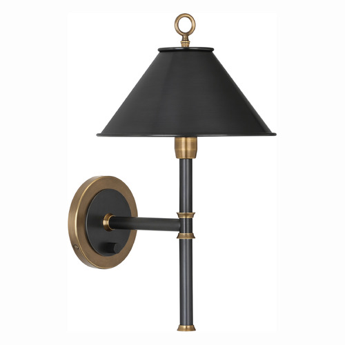 Robert Abbey Lighting Aaron Deep Patina Bronze with Warm Brass Sconce