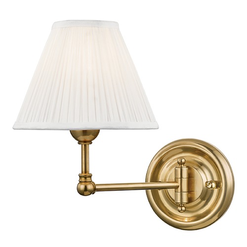 Classic No. 1 Aged Brass Swing Arm Lamp by Hudson Valley Lighting