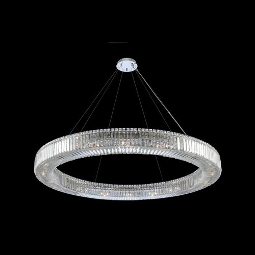 Rondelle 60-Inch Pendant in Polished Chrome by Allegri Crystal