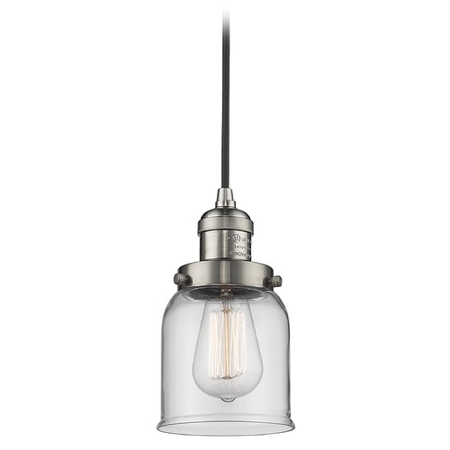 Innovations Lighting Innovations Lighting Small Bell Brushed Satin Nickel Mini-Pendant Light with Bell Shade 201C-SN-G52