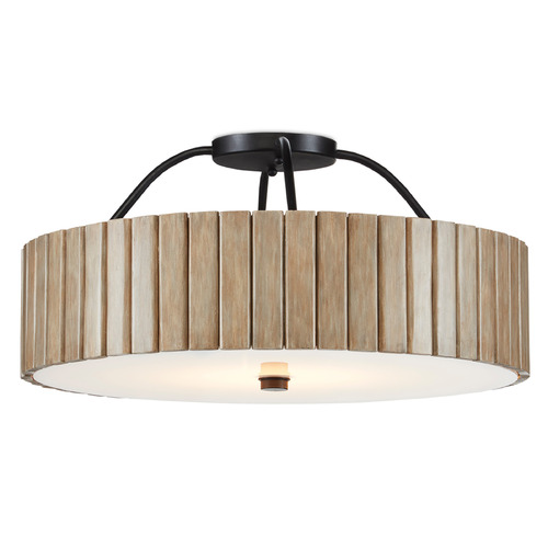 Currey and Company Lighting Currey and Company Tom Caldwell Tetterby Taupe & Black LED Semi-Flushmount Light 9999-0058