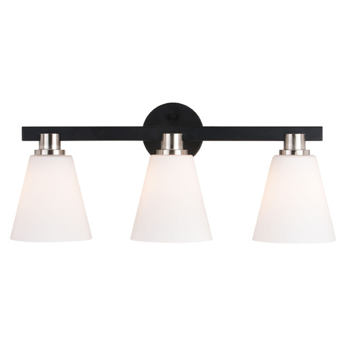 Vaxcel Lighting Vaxcel Lighting Vermont Matte Black & Satin Nickel Bathroom Light W0406