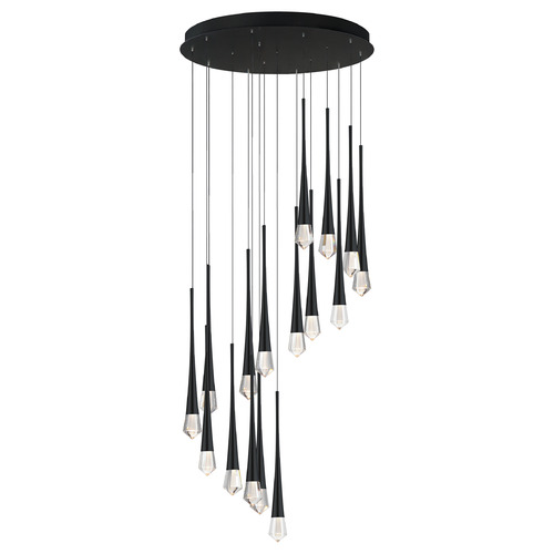 ET2 Lighting Pierce Black LED Multi-Light Pendant by ET2 Lighting E24230-122BK