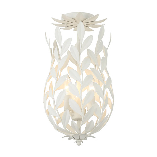 Crystorama Lighting Broche 3-Light Semi Flush in Matte White by Crystorama Lighting 563-MT_CEILING